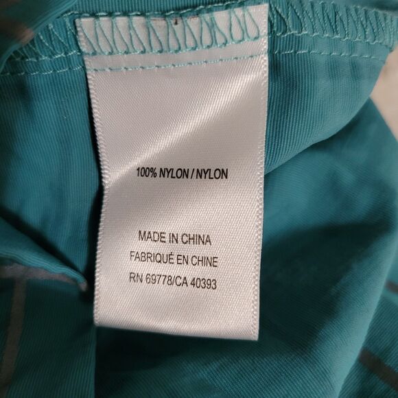 ME. Melody Ehsani Size XS Teal Blue Gray Reflective Striped Checkered Shirt - Picture 9 of 9